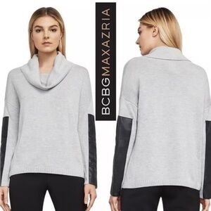 BCBGmaxazria Melodi Color-Blocked Cowl Neck Pullover Sweatwr
